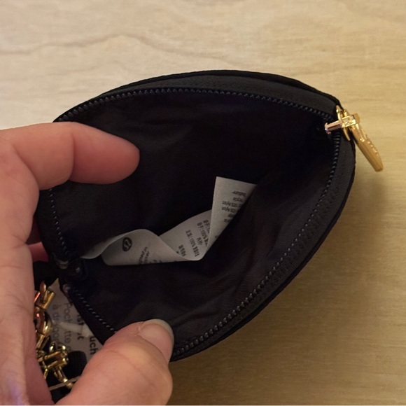 NWT - Lululemon Dual Pouch Wristlet Black with Gold Hardware and Logo - Picture 9 of 13